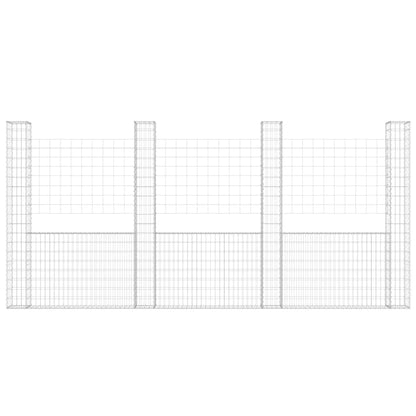Schanskorf U-Vormig Met 4 Palen Ijzer 380 x 20 x 200 cm