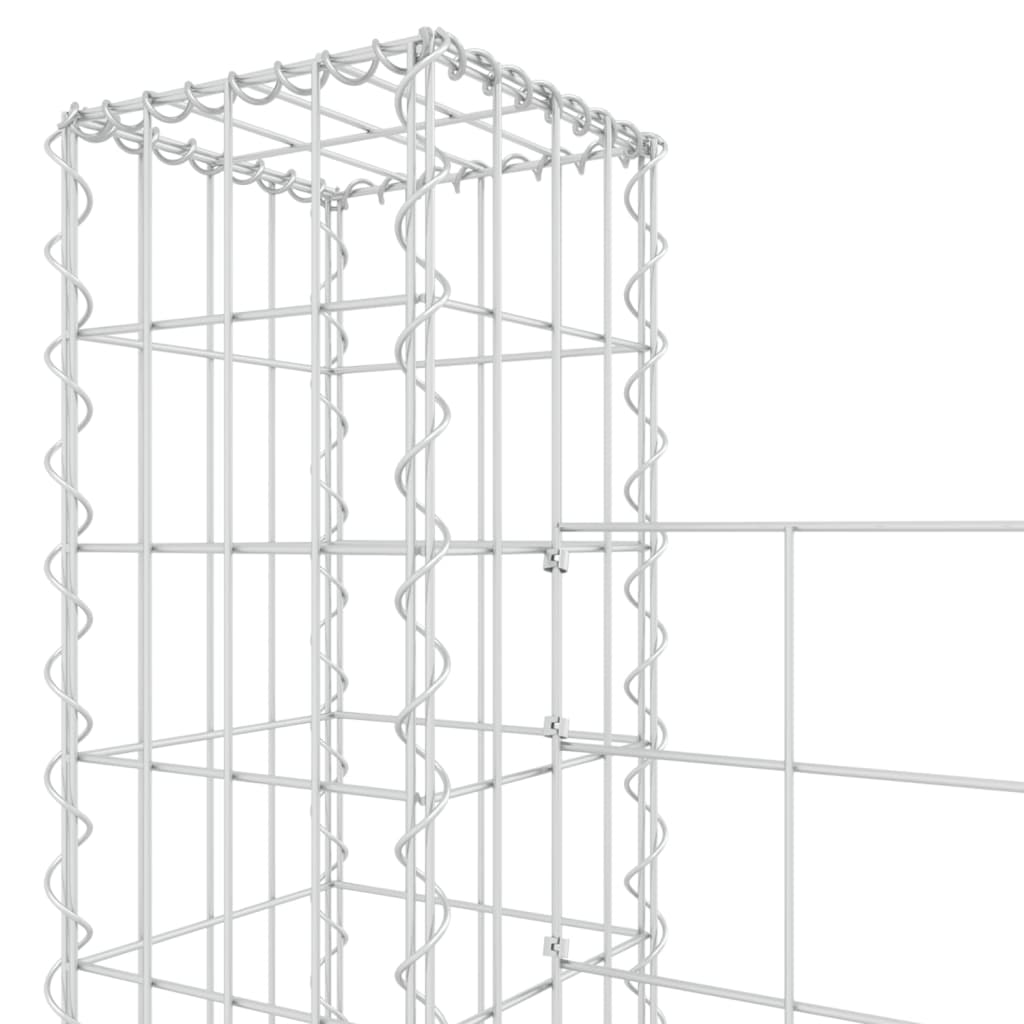 Schanskorf U-Vormig Met 4 Palen Ijzer 380 x 20 x 200 cm