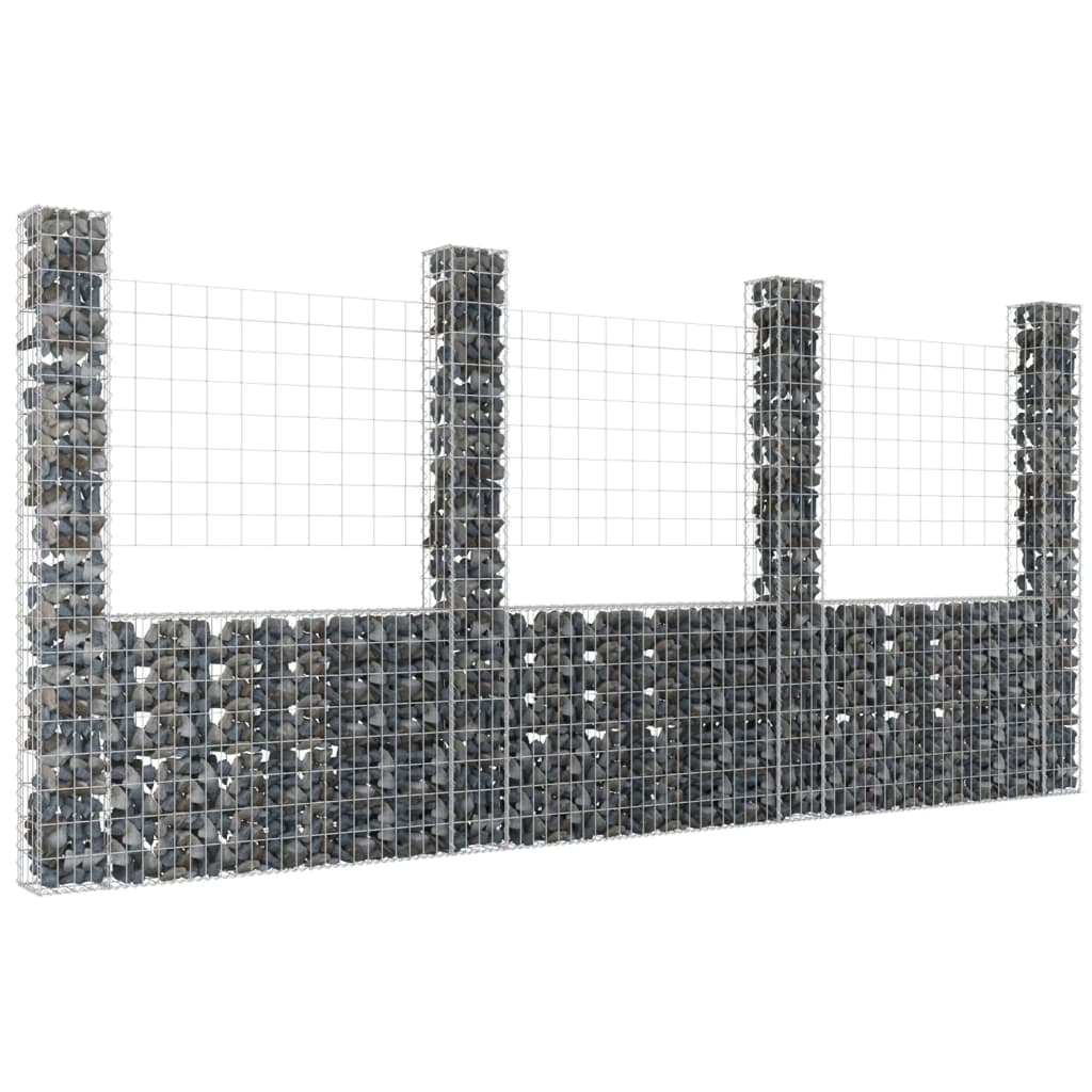 Schanskorf U-Vormig Met 4 Palen Ijzer 380 x 20 x 200 cm