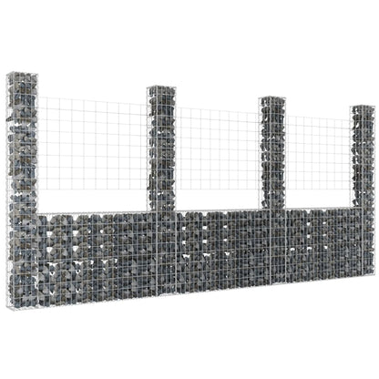 Schanskorf U-Vormig Met 4 Palen Ijzer 380 x 20 x 200 cm