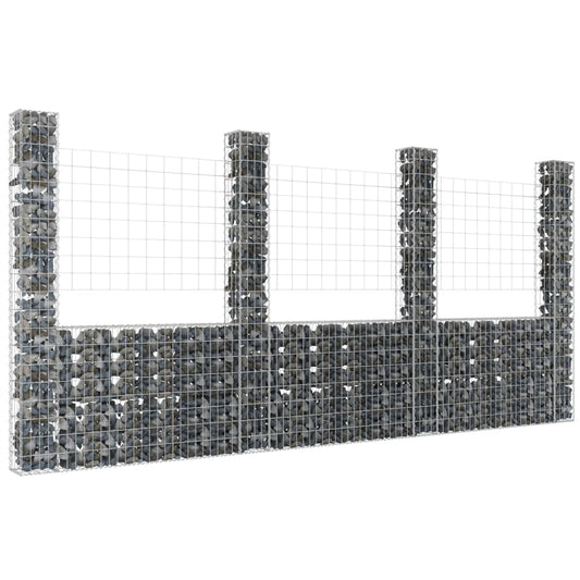 Schanskorf U-Vormig Met 4 Palen Ijzer 380 x 20 x 200 cm