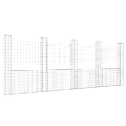 Schanskorf U-Vormig Met 5 Palen Ijzer 500 x 20 x 200 cm