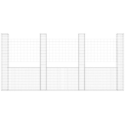 Schanskorf U-Vormig Met 5 Palen Ijzer 500 x 20 x 200 cm
