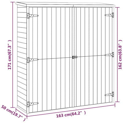 Tuinschuur 163x50x171 cm massief grenenhout