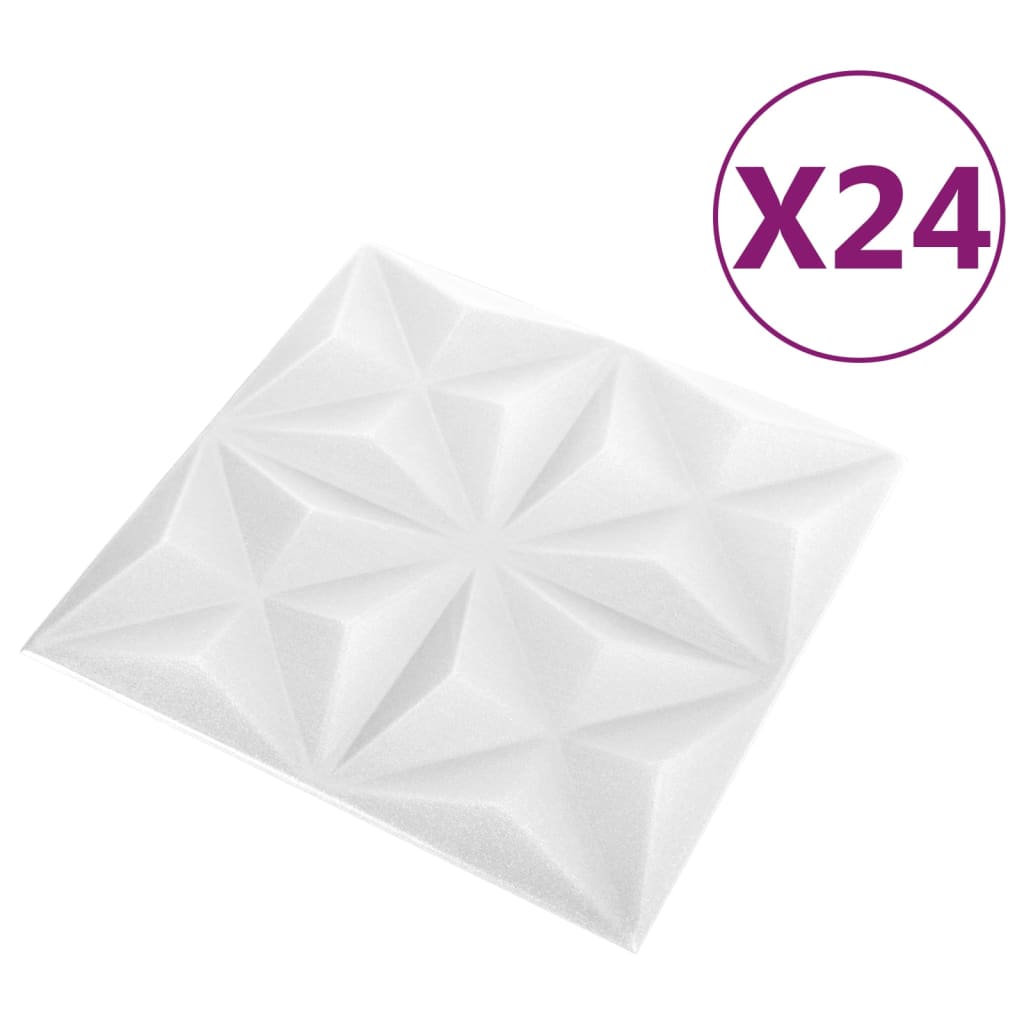 Wandpanelen 3D Origami 6 M² 50X50 Cm Wit 24 Origamiwit