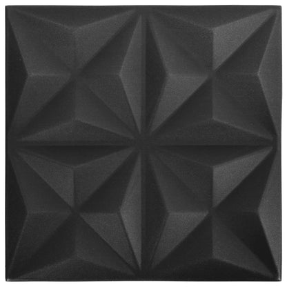 Wandpanelen 3D Origami 12 M² 50X50 Cm Zwart 48 Origamizwart