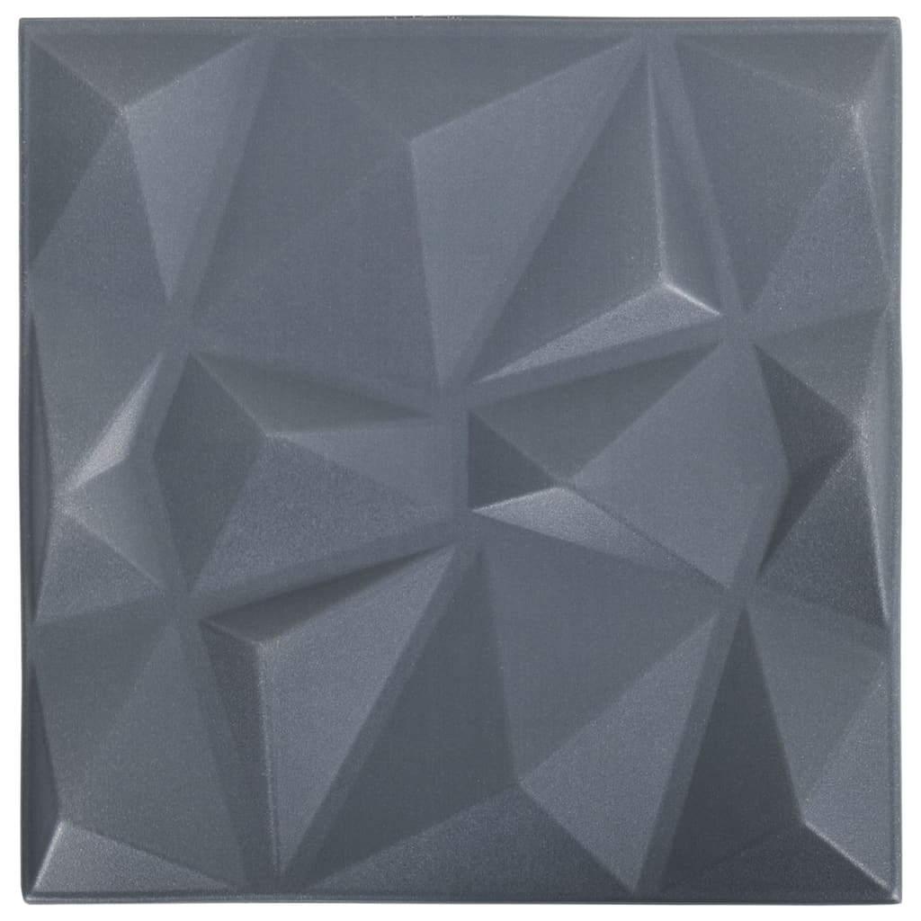 Wandpanelen 3D Diamant 12 M² 50X50 Cm Grijs 48 Diamantgrijs