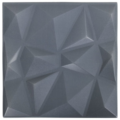 Wandpanelen 3D Diamant 12 M² 50X50 Cm Grijs 48 Diamantgrijs