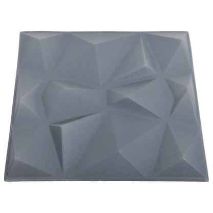 Wandpanelen 3D Diamant 12 M² 50X50 Cm Grijs 48 Diamantgrijs