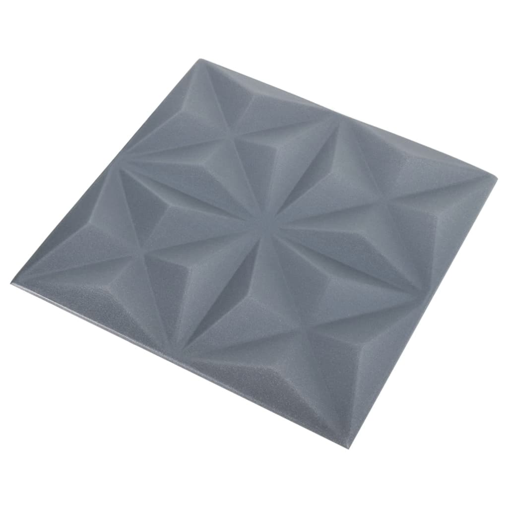 Wandpanelen 3D Origami 12 M² 50X50 Cm Grijs 48 Origamigrijs