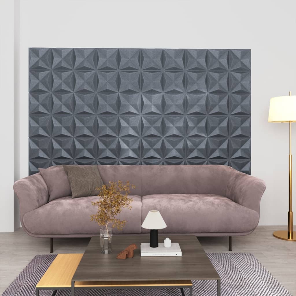 Wandpanelen 3D Origami 12 M² 50X50 Cm Grijs 48 Origamigrijs