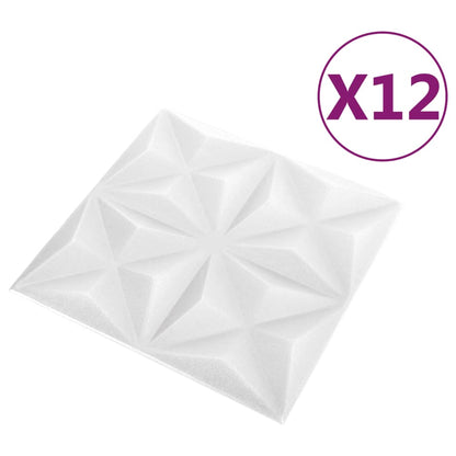 Wandpanelen 3D Origami 3 M² 50X50 Cm Wit 12 Origamiwit