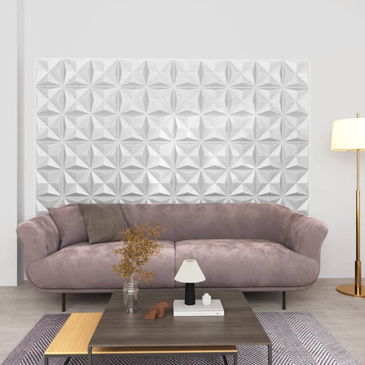 Wandpanelen 3D Origami 3 M² 50X50 Cm Wit 12 Origamiwit