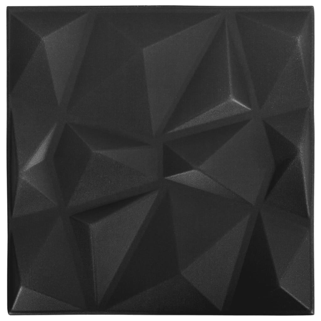 Wandpanelen 3D Diamant 3 M² 50X50 Cm Zwart 12 Diamantzwart