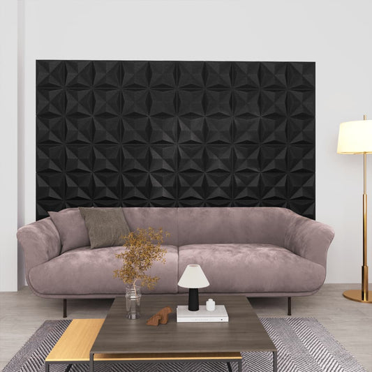 Wandpanelen 3D Origami 3 M² 50X50 Cm Zwart 12 Origamizwart