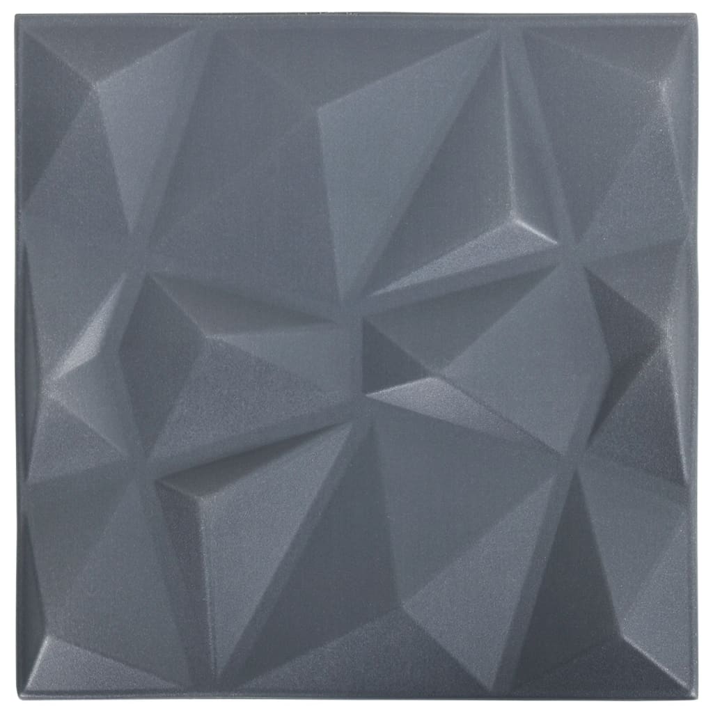 Wandpanelen 3D Diamant 3 M² 50X50 Cm Grijs 12 Diamantgrijs