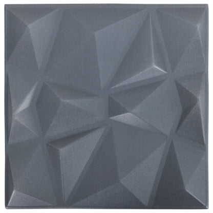 Wandpanelen 3D Diamant 3 M² 50X50 Cm Grijs 12 Diamantgrijs