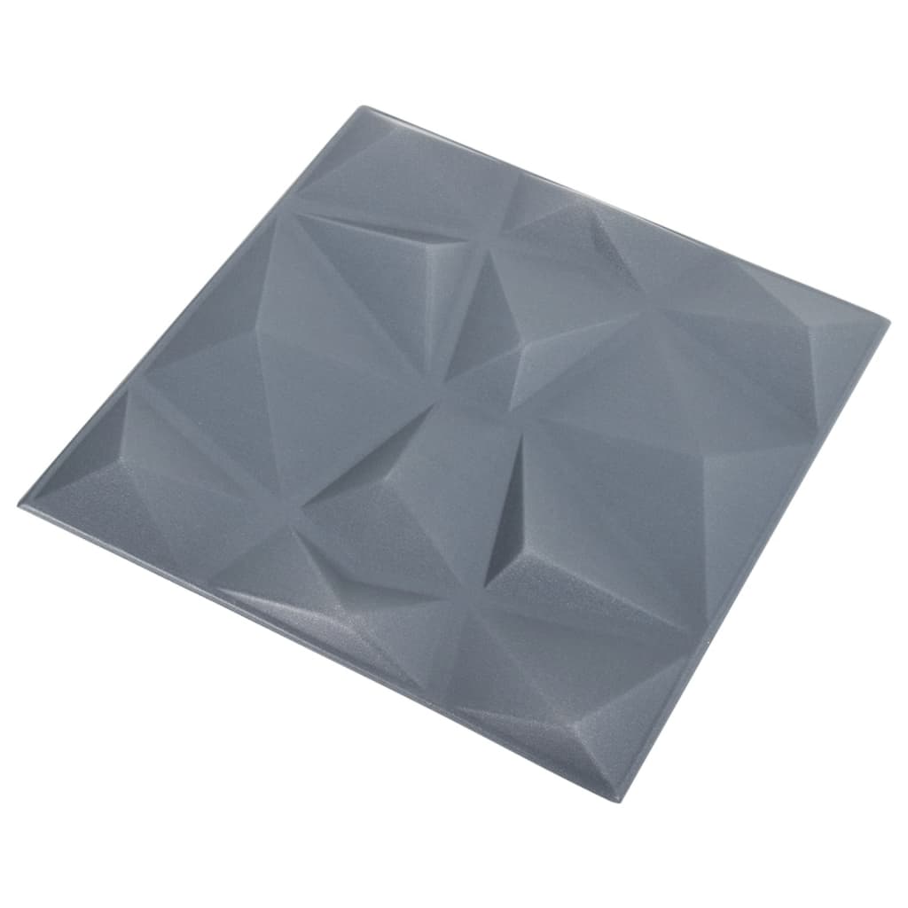Wandpanelen 3D Diamant 3 M² 50X50 Cm Grijs 12 Diamantgrijs
