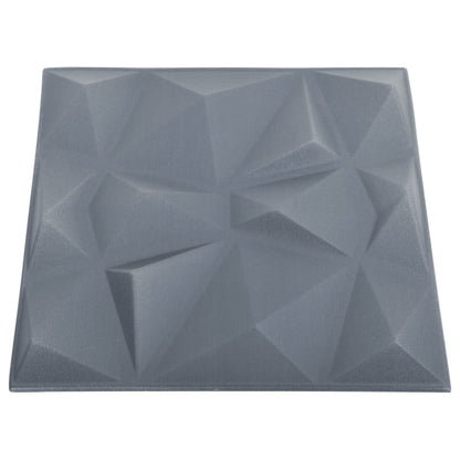 Wandpanelen 3D Diamant 3 M² 50X50 Cm Grijs 12 Diamantgrijs