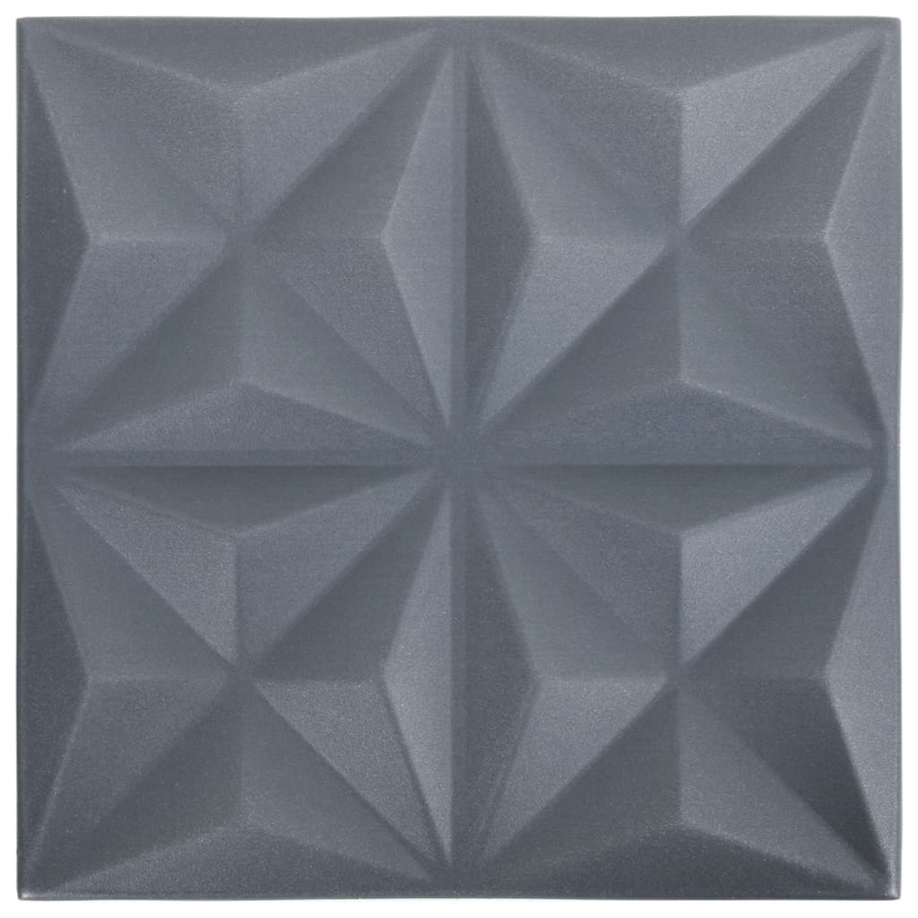 Wandpanelen 3D Origami 3 M² 50X50 Cm Grijs 12 Origamigrijs