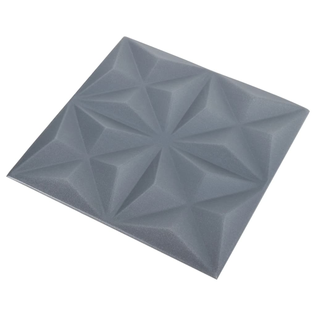 Wandpanelen 3D Origami 3 M² 50X50 Cm Grijs 12 Origamigrijs