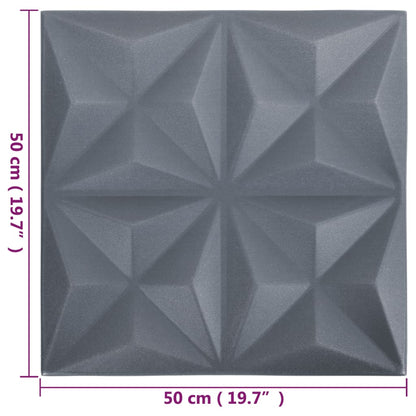 Wandpanelen 3D Origami 3 M² 50X50 Cm Grijs 12 Origamigrijs