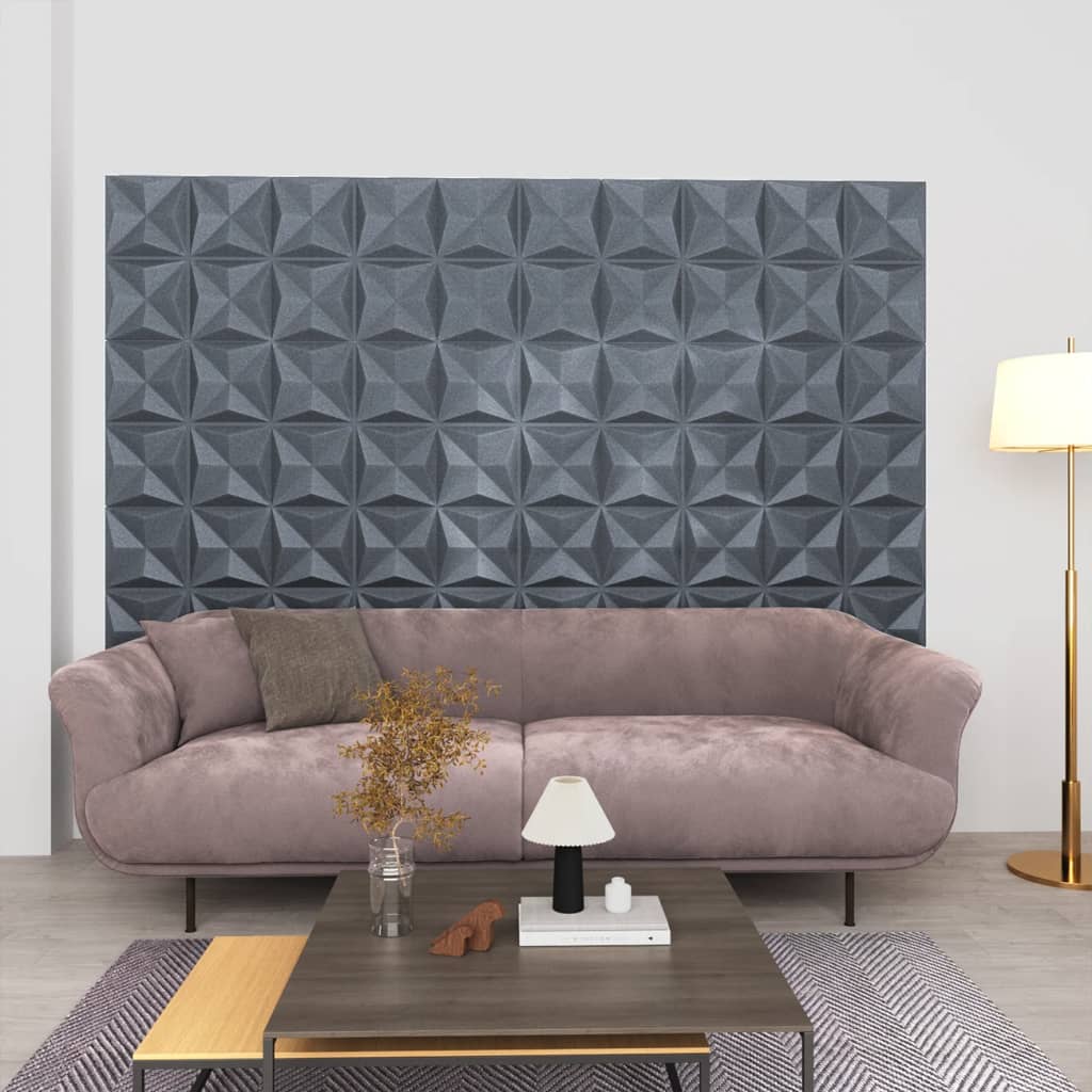 Wandpanelen 3D Origami 3 M² 50X50 Cm Grijs 12 Origamigrijs