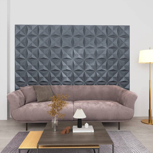 Wandpanelen 3D Origami 3 M² 50X50 Cm Grijs 12 Origamigrijs