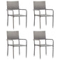 Tuinstoelen 4 st stapelbaar poly rattan grijs