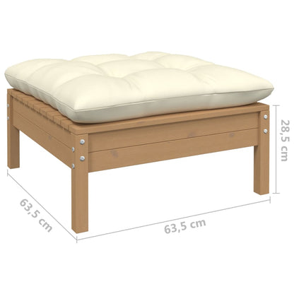 4-delige Loungeset met kussens grenenhout honingbruin