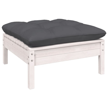 12-delige Loungeset met kussens massief grenenhout wit