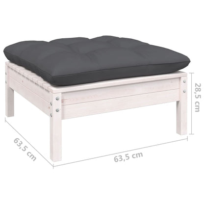 12-delige Loungeset met kussens massief grenenhout wit