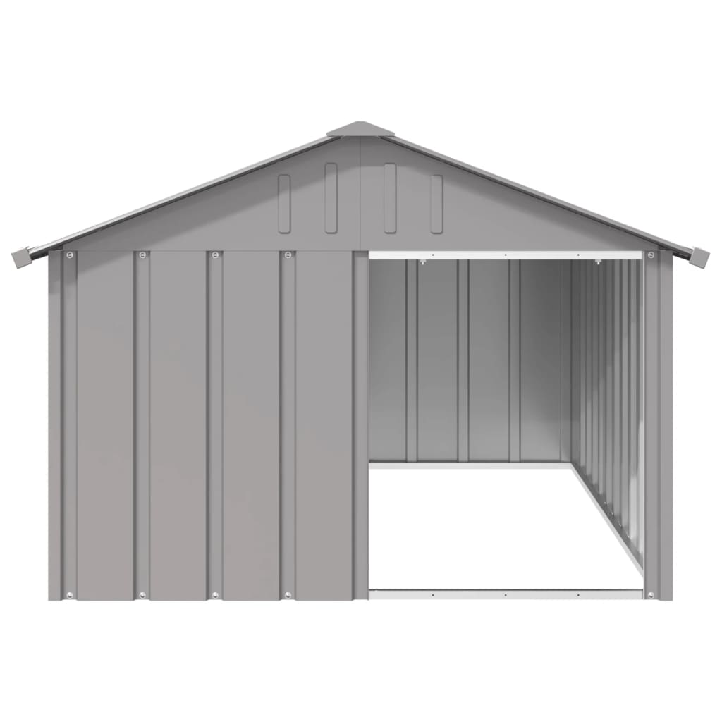 Hondenhok 116,5X153X81,5 Cm Gegalvaniseerd Staal 116.5 x 153 x 81.5 cm Grijs