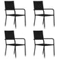 Tuinstoelen 4 st stapelbaar poly rattan zwart