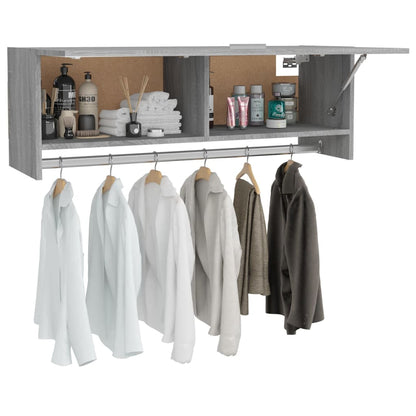 Kledingkast 100x32,5x35 cm bewerkt hout grijs sonoma eikenkleur