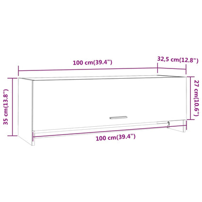 Kledingkast 100x32,5x35 cm bewerkt hout grijs sonoma eikenkleur