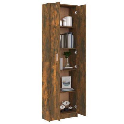 Gangkast 55x25x189 cm bewerkt hout gerookt eikenkleurig