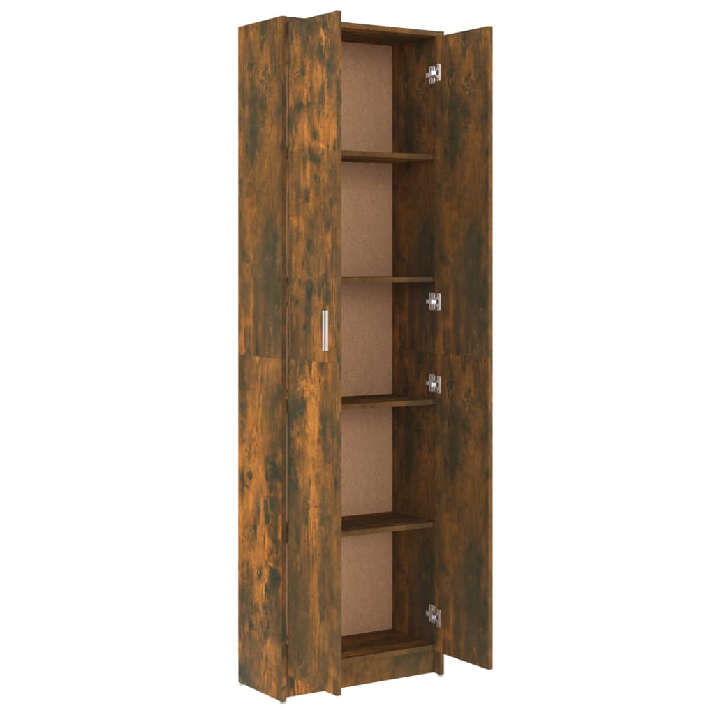 Gangkast 55x25x189 cm bewerkt hout gerookt eikenkleurig