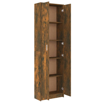 Gangkast 55x25x189 cm bewerkt hout gerookt eikenkleurig