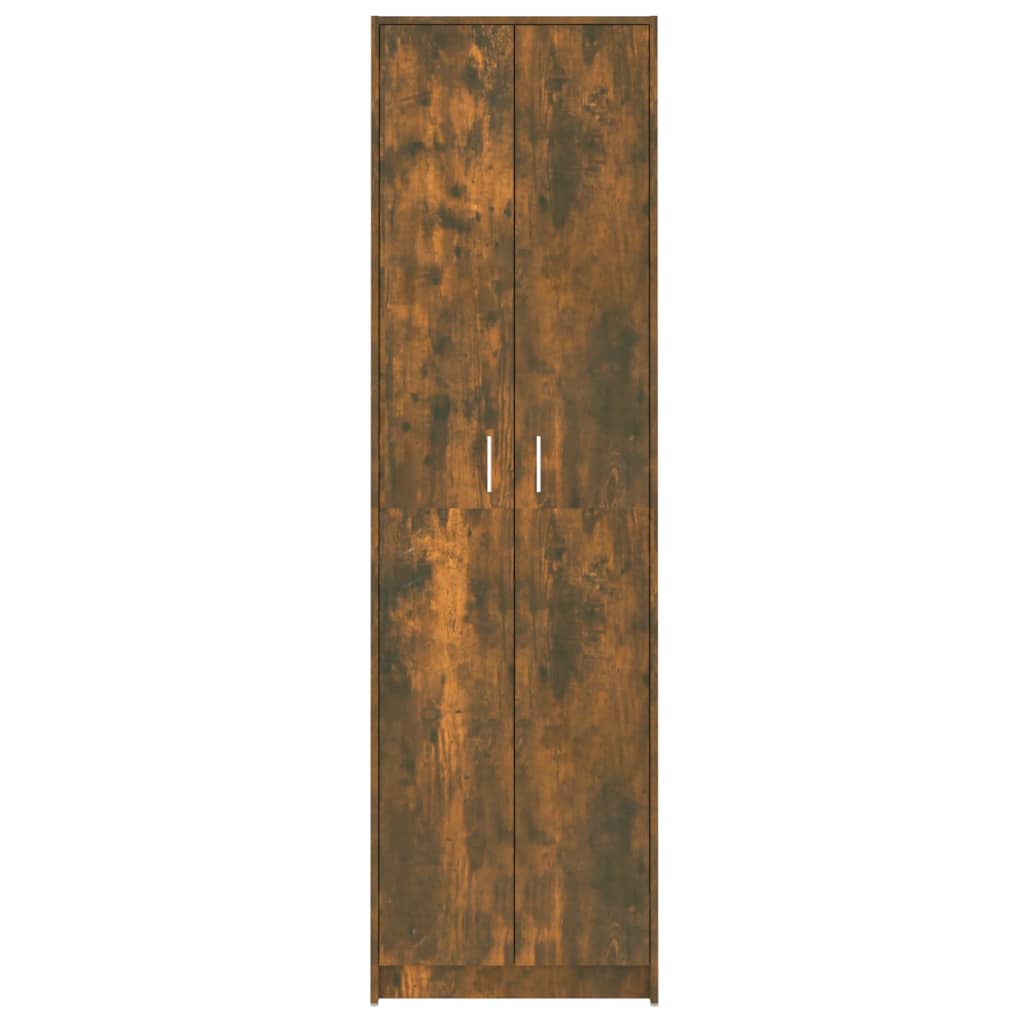 Gangkast 55x25x189 cm bewerkt hout gerookt eikenkleurig