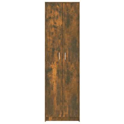 Gangkast 55x25x189 cm bewerkt hout gerookt eikenkleurig