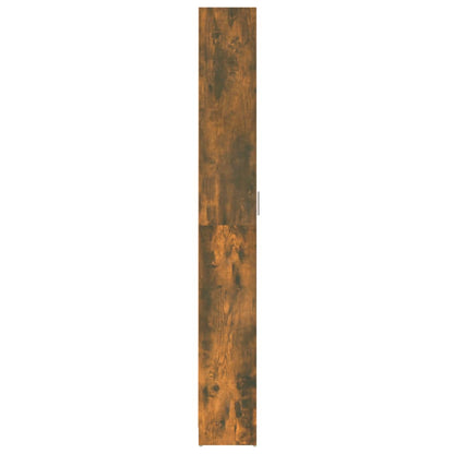Gangkast 55x25x189 cm bewerkt hout gerookt eikenkleurig