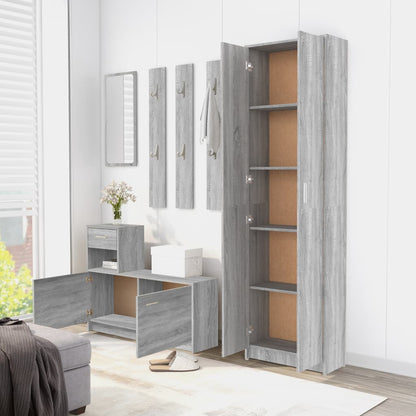 Gangkast 55x25x189 cm bewerkt hout grijs sonoma eikenkleurig