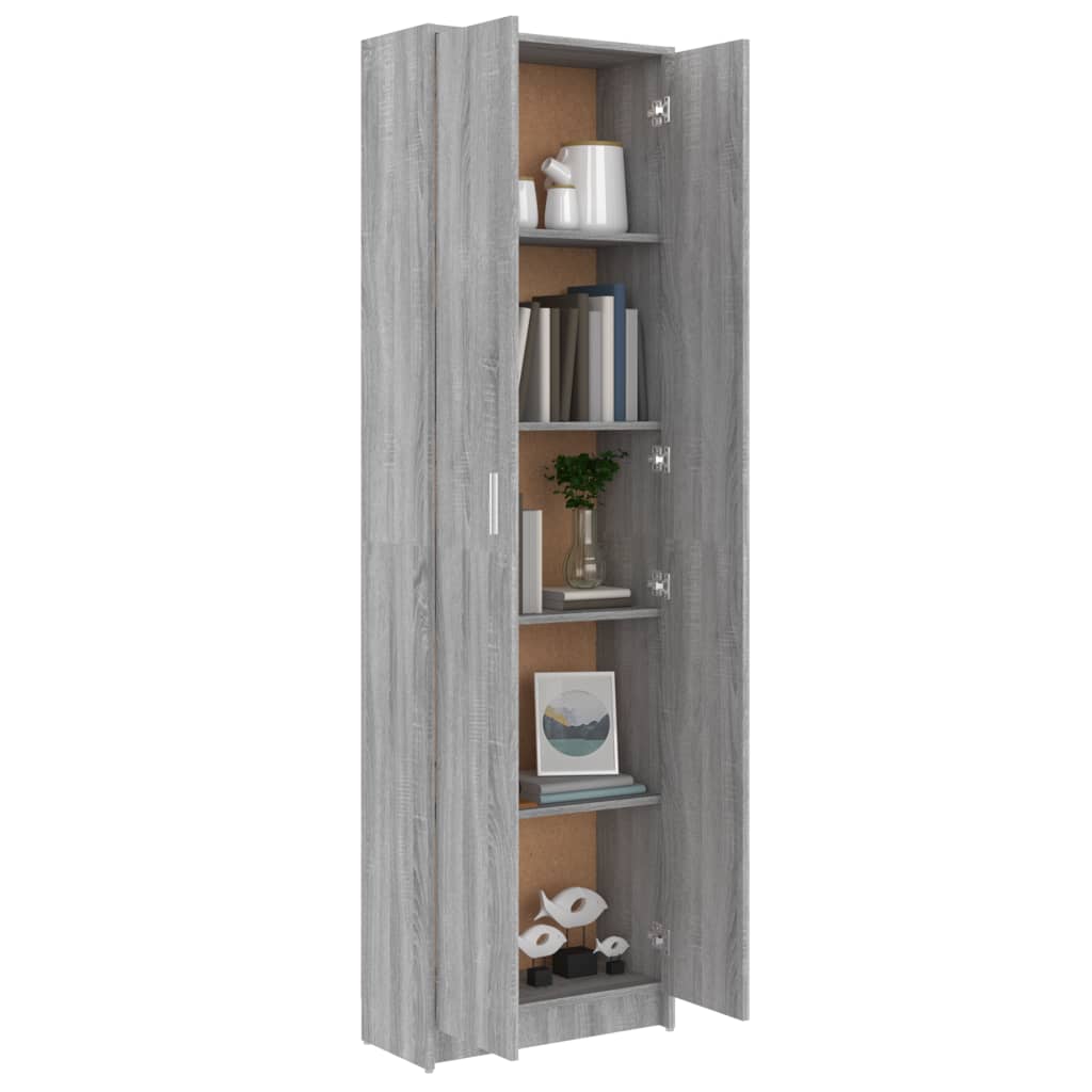 Gangkast 55x25x189 cm bewerkt hout grijs sonoma eikenkleurig