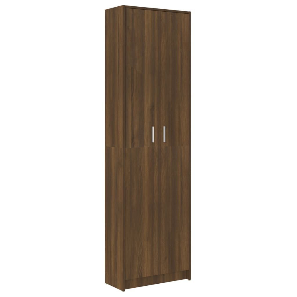 Gangkast 55x25x189 cm bewerkt hout bruin eikenkleur