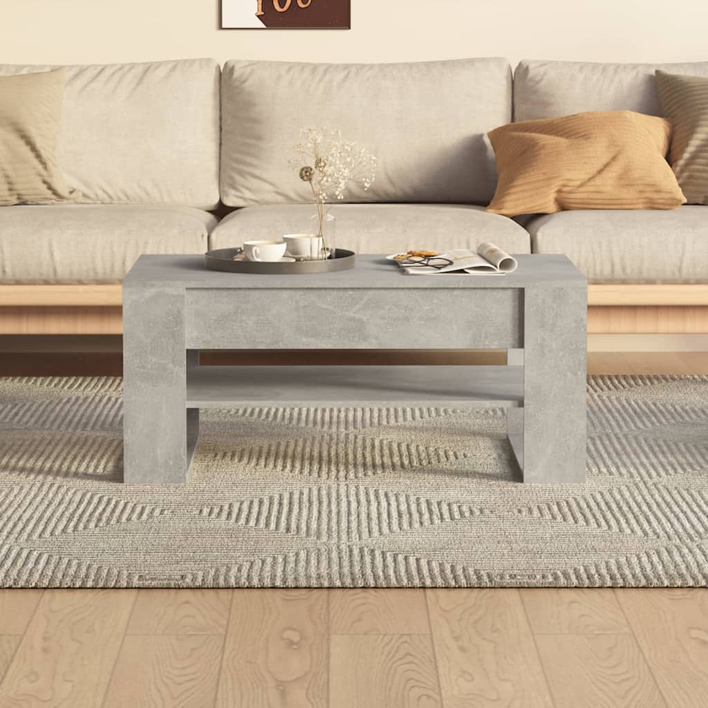 Salontafel 102x55x45 cm bewerkt hout betongrijs