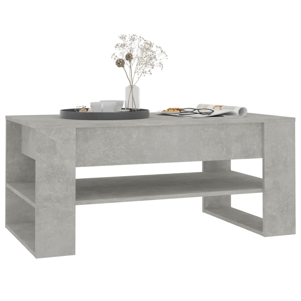 Salontafel 102x55x45 cm bewerkt hout betongrijs
