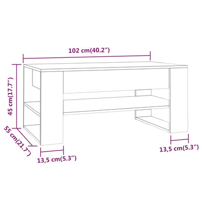 Salontafel 102x55x45 cm bewerkt hout betongrijs