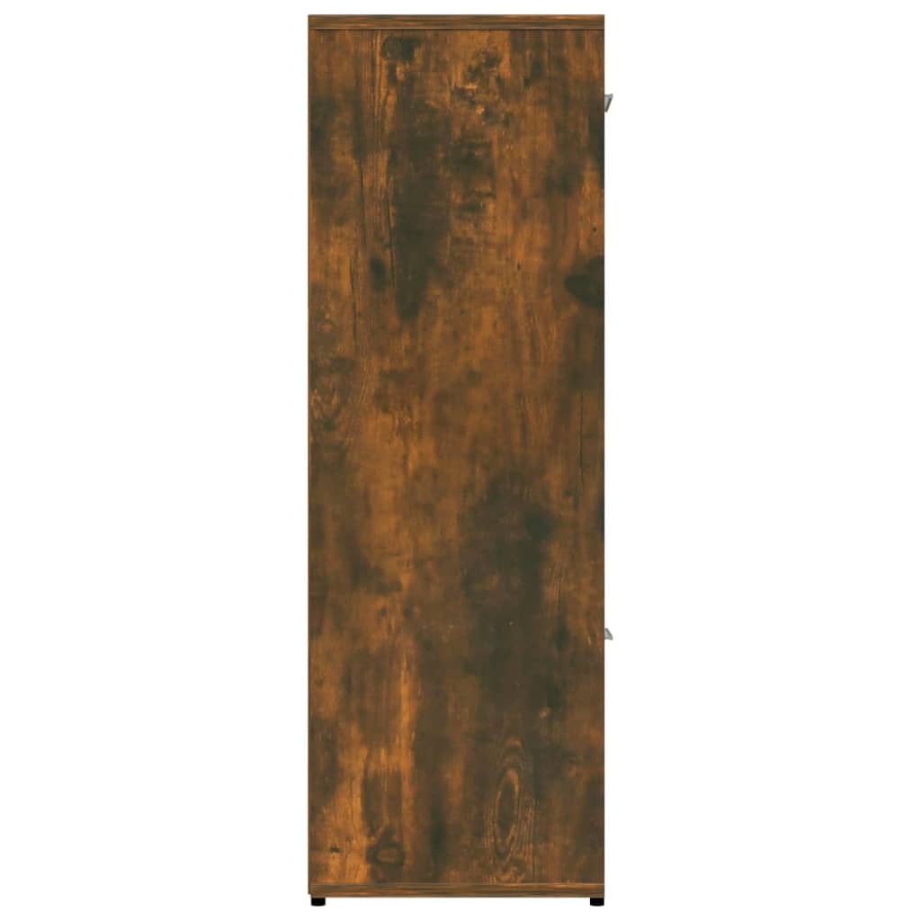 Boekenkast 90x30x90 cm bewerkt hout gerookt eikenkleurig