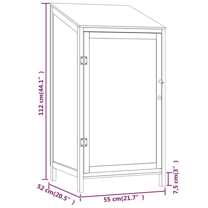 Tuinschuur 55x52x112 cm massief vurenhout bruin